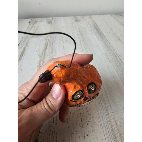Vintage dept 56 glitter gourd pumpkin ornament jack-o'-lantern anthromorphic sha - Picture 6 of 8
